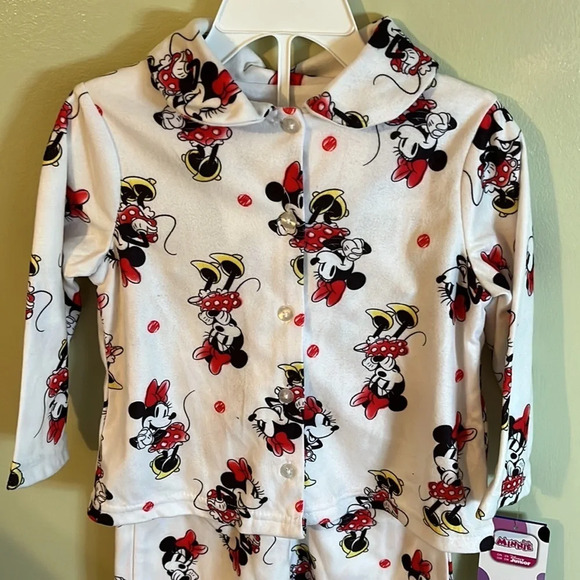 Disney juniors Minnie Mouse long sleeve fleece button down pajamas set - Picture 1 of 16